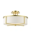 Livex Wesley 3 Lights Semi Flush In Gold-tone