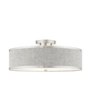 Livex Park Ridge 3 Lights Semi Flush In Silver-tone