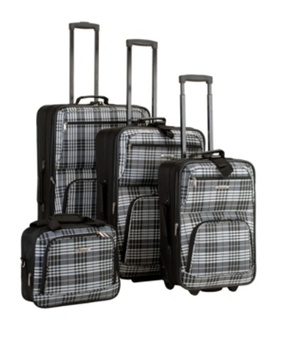 Rockland 4-pc. Softside Luggage Set In Black Plaid