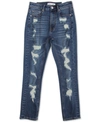 ALMOST FAMOUS JUNIORS' DESTRUCTED HIGH RISE MOM JEANS