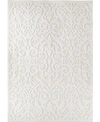EDGEWATER LIVING CLOSEOUT! EDGEWATER LIVING BOURNE BLUR DAMASK NEUTRAL 6'6" X 9'6" OUTDOOR AREA RUG