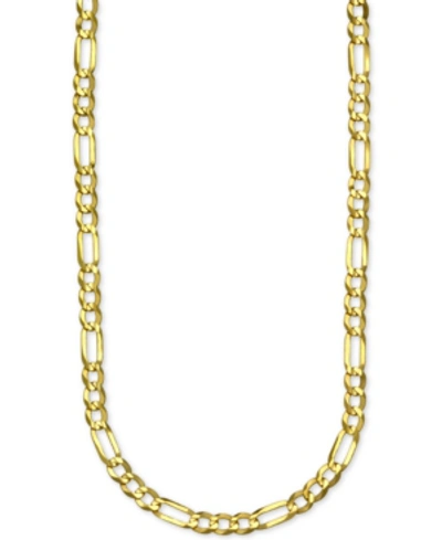 Italian Gold Figaro Link 20" Chain Necklace In 14k Gold