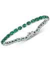 Macy's Emerald Tennis Bracelet (17 Ct. T.w.) In Sterling Silver(also Available In Sapphire) In Emerald