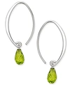 Macy's Gemstone Sweep Earrings In Sterling Silver (available In Amethyst, Blue Topaz ,citrine & Peridot) In Green