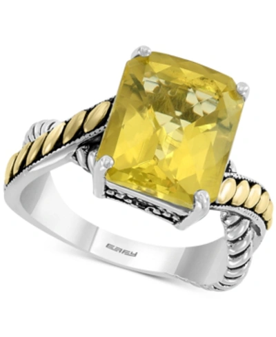 Effy Collection Effy Lemon Quartz (5-5/8 Ct. T.w.) Ring In Sterling Silver & 18k Gold In Yellow