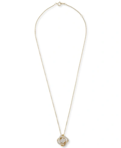 Wrapped In Love Diamond Love Knot 20" Pendant Necklace (1/2 Ct. T.w.) In 14k Gold, Created For Macy's In Yellow Gold