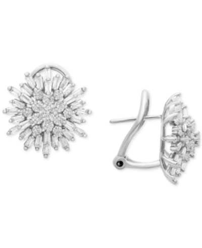 Wrapped In Love Diamond Starburst Earrings (1-1/2 Ct. T.w.) In 14k White Gold, Created For Macy's