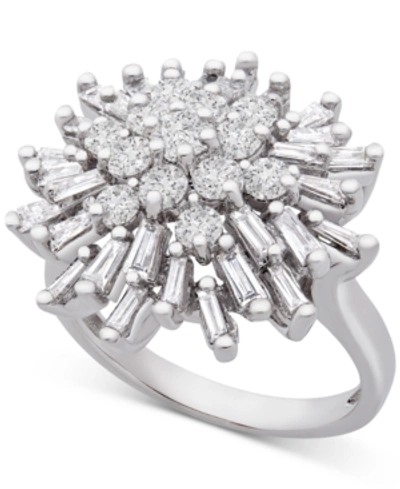 Wrapped In Love Diamond Starburst Cluster Ring (1-1/2 Ct. T.w.) In 14k White Gold, Created For Macy's