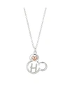 DISNEY TWO-TONE MICKEY MOUSE INITIAL PENDANT NECKLACE IN FINE SILVER PLATE