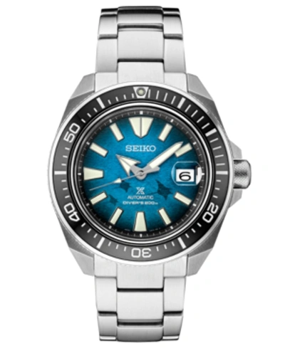 Seiko Men's Automatic Prospex Manta Ray Diver Stainless Steel Watch 44mm, A Special Edition In Blue