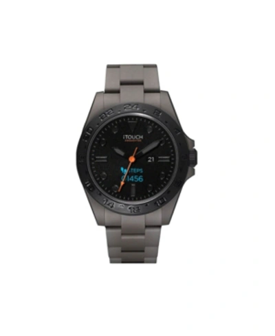 Itouch Connected Men's Hybrid Smartwatch Fitness Tracker: Gray Case With Gray Acrylic Strap 42mm In Light Gray