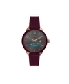 ITOUCH CONNECTED WOMEN'S HYBRID SMARTWATCH FITNESS TRACKER: ROSE GOLD CASE WITH MERLOT LEATHER STRAP 38MM