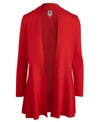 Anne Klein Plus Size Monterey Open-front Cardigan Sweater In Rouge