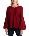1.state Trendy Plus Size V-neck Sweater In Rich Cranberry