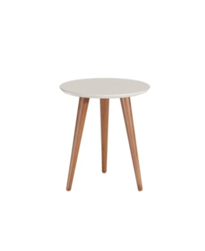 Manhattan Comfort Moore 17.32" Round End Table In Off-white