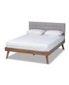 Baxton Studio Devan Mid-century Modern Queen Size Platform Bed In Gray