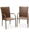 ABBYSON LIVING HEATHER OUTDOOR WICKER SET OF 2 DINING ARMCHAIRS
