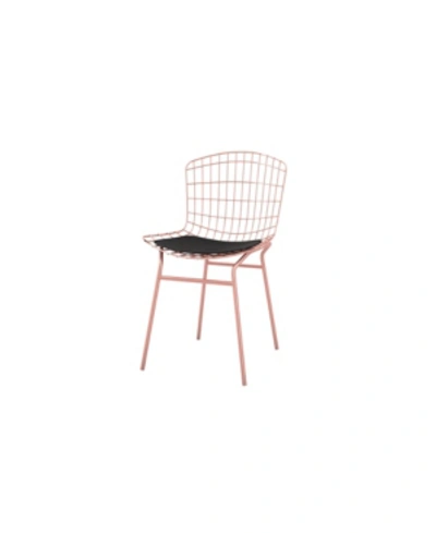 Manhattan Comfort Madeline Chair In Rose Pink Gold And Black
