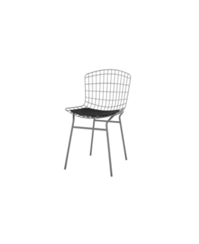 Manhattan Comfort Madeline Chair In Charcoal Grey And Black