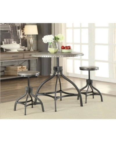 Acme Furniture Fatima 3-piece Adjustable Counter Height Set In Gray