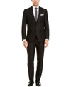 Van Heusen Men's Flex Plain Slim Fit Suits In Black Herringbone