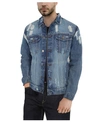 X-ray Distressed Denim Jacket - Slim Fit In Medium Blue