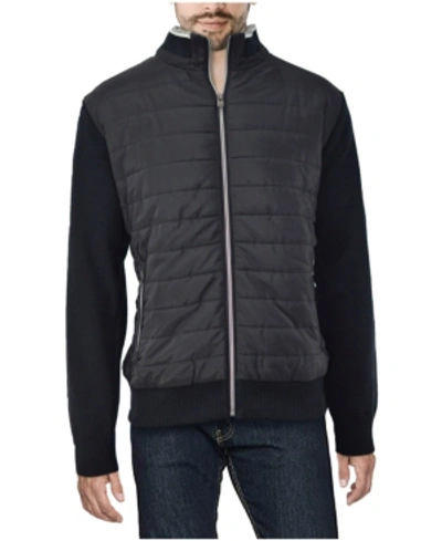 X-ray Lightweight Puffer Vested Jacket Sweater In Black With Black