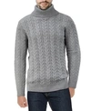 X-ray X Ray Cable Knit Turtleneck Fashion Sweater In Heather Gray