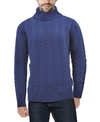X-ray Cable Knit Turtleneck Sweater In Navy