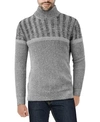 X-ray Men's Ribbed Pattern Turtleneck Sweater In Ecru
