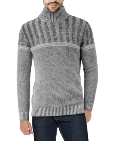 X-ray Men's Ribbed Pattern Turtleneck Sweater In Ecru