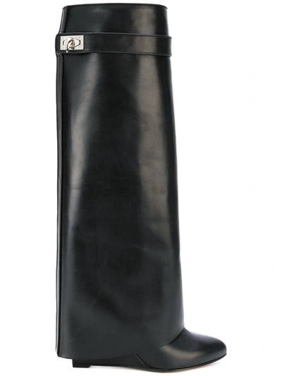 Givenchy Shark Lock Boots In Nero