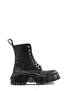 New Rock Black Leather Boots-wall083cct-s6 In Black