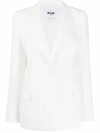 Msgm Single Breasted Blazer In White