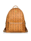 Mcm Visetos Stark Studs Medium Backpack In Brown