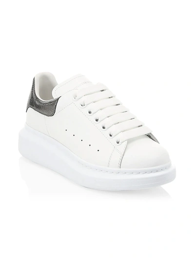 ALEXANDER MCQUEEN WOMEN'S OVERSIZED METALLIC COLORBLOCKED LEATHER SNEAKERS,400010173844