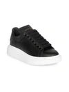 Alexander Mcqueen Women's Oversized Embossed Logo Leather Sneakers In Black