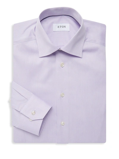 Eton Contemporary Fit Signature Twill Dress Shirt In Lavendar