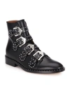 Givenchy Elegant Studded Leather Ankle Boots In Black