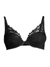 Simone Perele Bloom Embroidered Underwired Stretch-woven Push-up Bra In Black