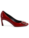 Roger Vivier Belle Vivier Trompette Leather Pumps In Red