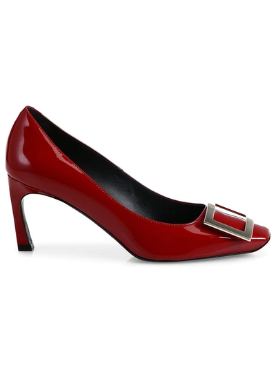 Roger Vivier Belle Vivier Trompette Leather Pumps In Red