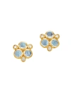 TEMPLE ST CLAIR WOMEN'S CLASSIC COLOR 18K YELLOW GOLD, DIAMOND & BLUE MOONSTONE TRIO EARRINGS,400089242046