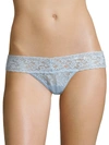 Hanky Panky Organic Cotton Low-rise Thong In Powder Blue
