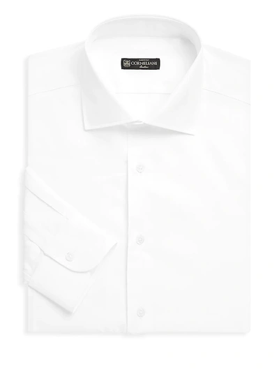 Corneliani Men's Cotton Dress Shirt In Aqua Solid