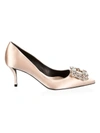 Roger Vivier 65 Crystal-embellished Buckle Pumps In Nappa Leather In Gold