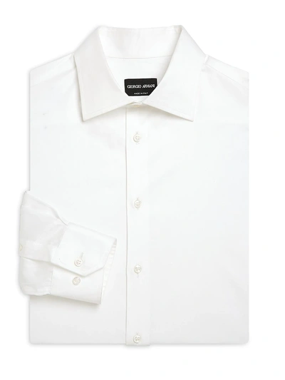 Giorgio Armani Regular-fit Cotton Dress Shirt In White
