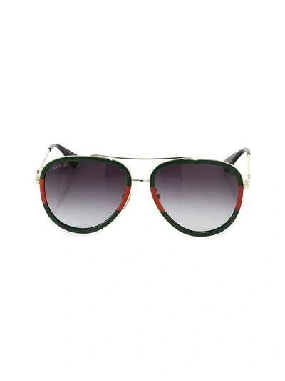 Gucci 57mm Aviator Sunglasses In Multicolor