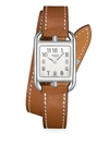 HERMES CAPE COD 31MM STAINLESS STEEL & LEATHER STRAP WATCH,400093590218