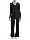 Natori Feather Essentials Solid Pajamas In Black